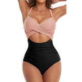 SORTYGO - Tropical Oasis Cut-Out One-Piece Swimsuit in Pink