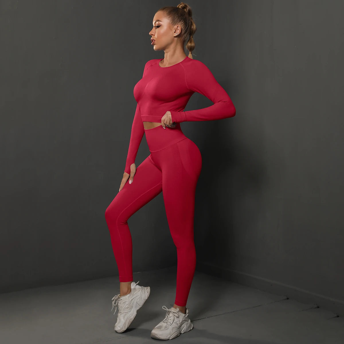 SORTYGO - ZenFlow Seamless Yoga Set in Red