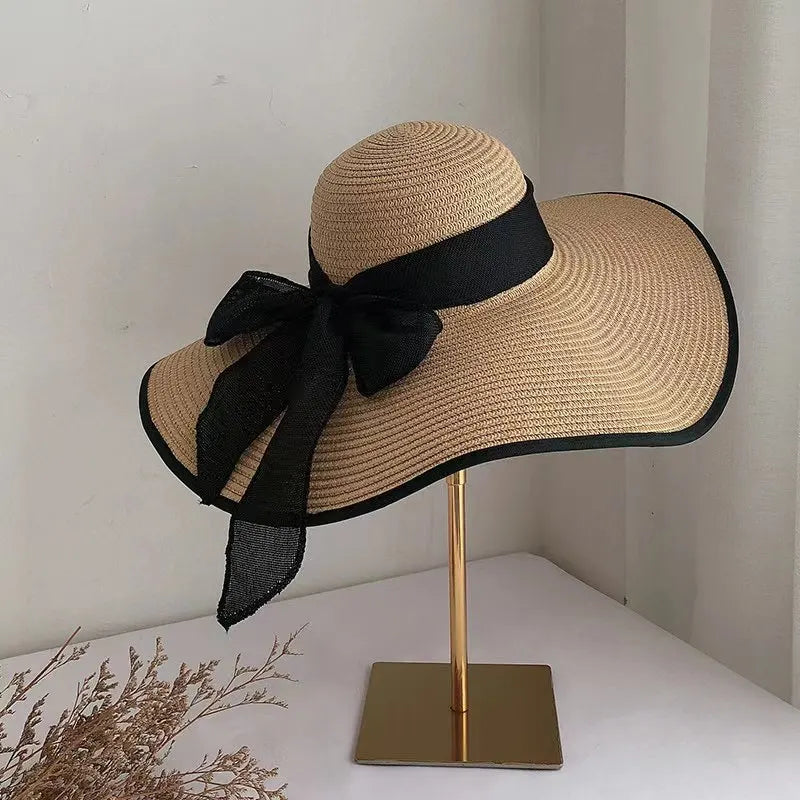 SORTYGO - Wide Brim Sun Hat with Bowknot in coffee 2