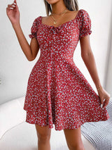SORTYGO - BlossomCharm Floral Mini Dress in