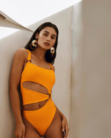 SORTYGO - Chic Cut-Out One-Piece Swimsuit in Yellow