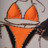 SORTYGO - Sunset Glow Triangle Bikini Set in Orange