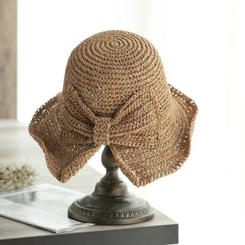 SORTYGO - Handwoven Boho Chic Straw Sun Hat with Bow in 2