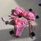 SORTYGO - Pink Petal Bikini Set in Pink