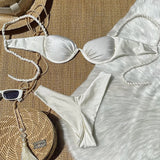 SORTYGO - Scarlet Charm Underwire Bikini Set in White Style 2