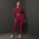 SORTYGO - ZenFlow Seamless Yoga Set in Wine Red