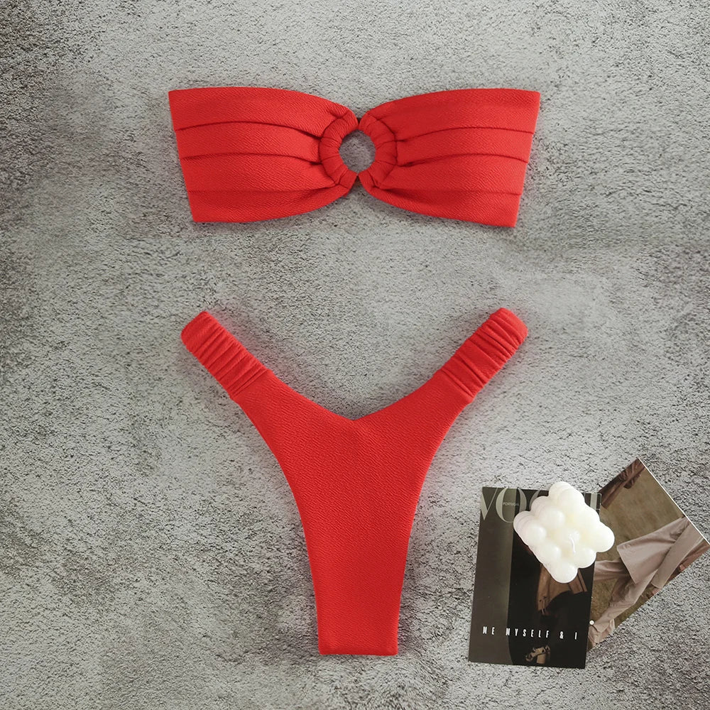 SORTYGO - Elegant Brazilian Bikini Set in Red