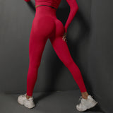 SORTYGO - FlexBoost Seamless Workout Leggings in Red