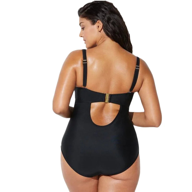 SORTYGO - Leopard Glam Plus Size One-Piece Swimsuit in