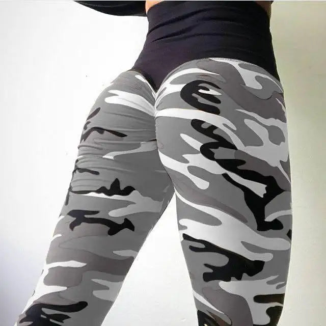 SORTYGO - Camouflage Booty Lifting Leggings in gray