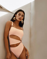 SORTYGO - Chic Cut-Out One-Piece Swimsuit in Pink
