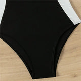 SORTYGO - Elegant Black and White One-Piece Swimsuit in