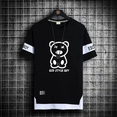 SORTYGO - Urban Bear Graphic Oversize Streetwear T-Shirt in Black