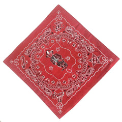 SORTYGO - Western Rodeo Cowboy Bandana in Red Bear 55 X 55cm