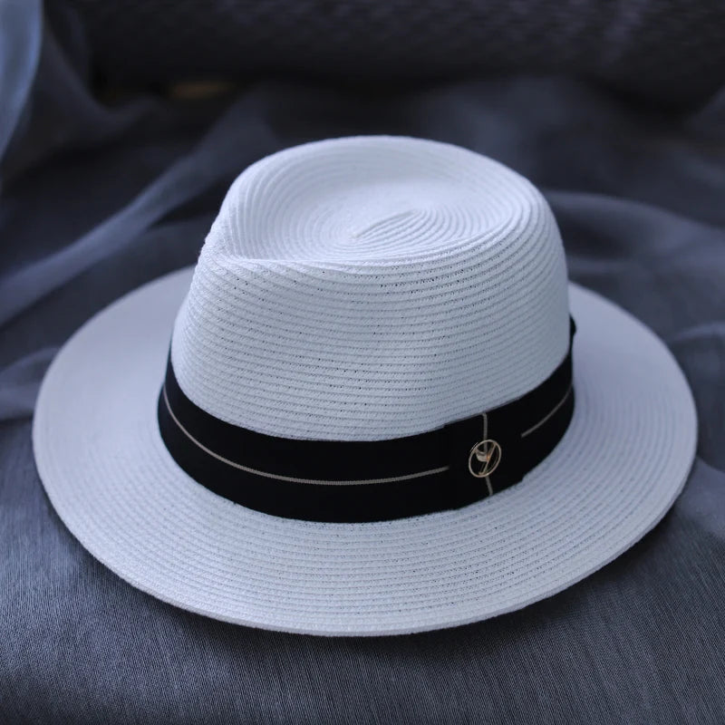 SORTYGO - Wide Brim Straw Fedora with Sun Protection in ivory