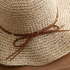 SORTYGO - Elegant Foldable Summer Beach Hat with Bow Detail in