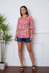 SORTYGO - Floral Button-Up Blouse in