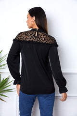 SORTYGO - Elegant Noir Lace Detail Blouse in