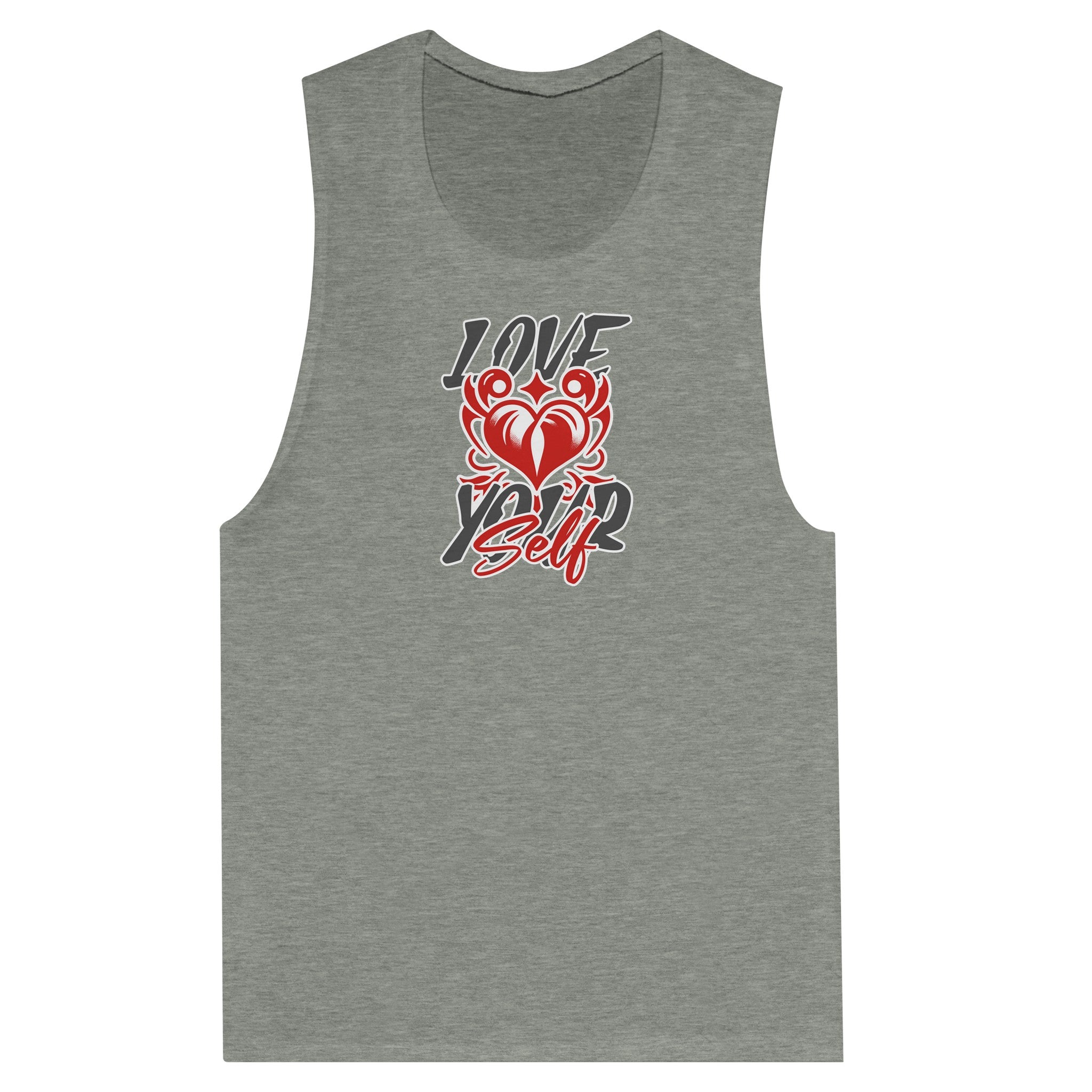 SORTYGO - Love Your Self Women Muscle Tank in Athletic Heather