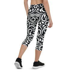 SORTYGO - Leafy Textile Capri Leggings in