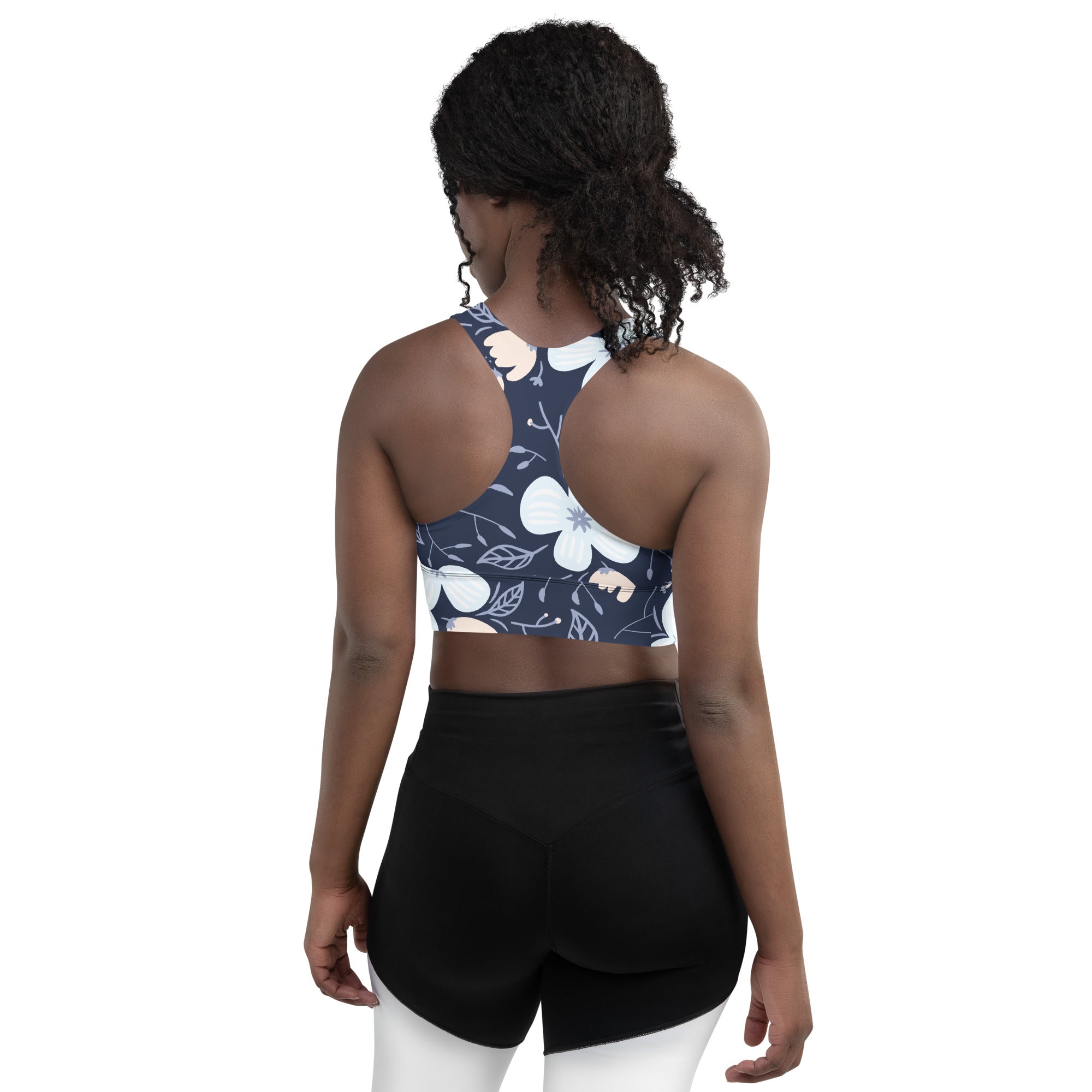 SORTYGO - Midnight Bloom Longline Sports Bra in