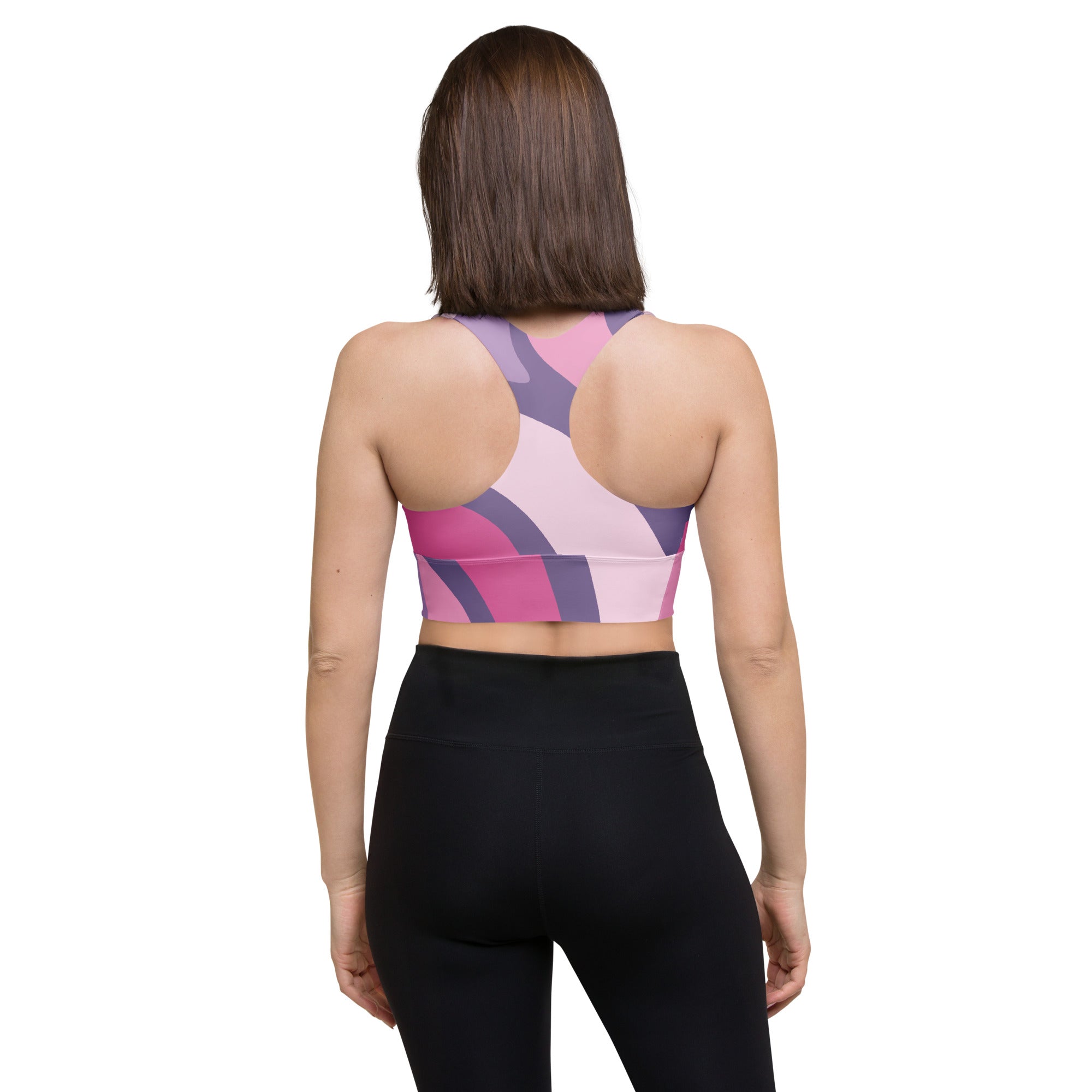 SORTYGO - Pink Lilac Violet Longline Sports Bra in