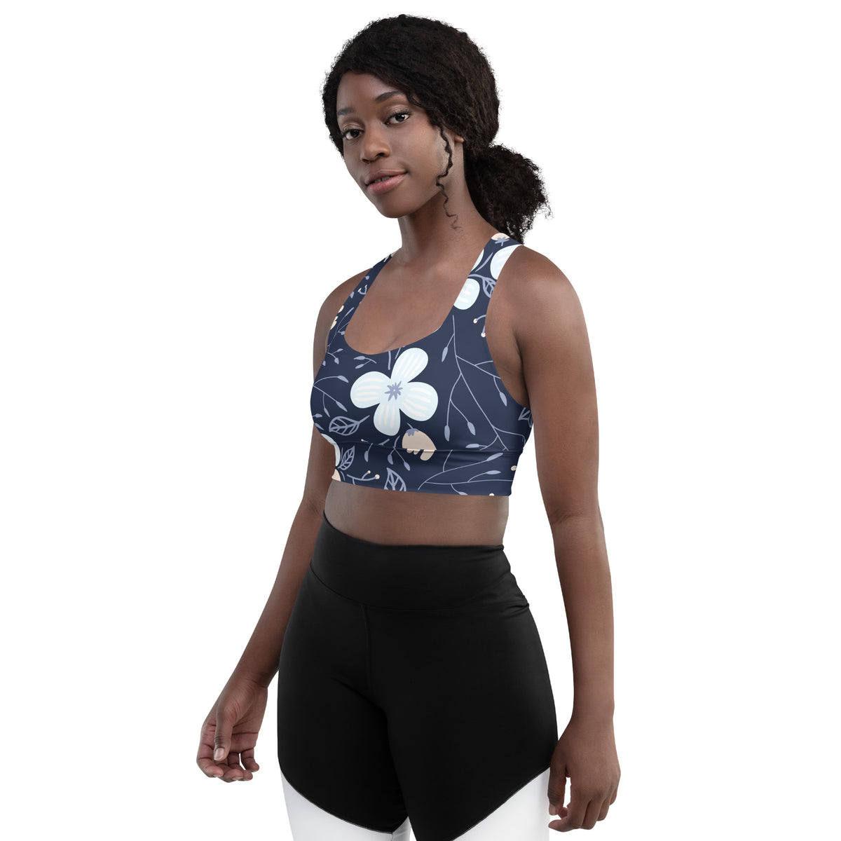 SORTYGO - Midnight Bloom Longline Sports Bra in 3XL