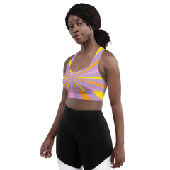 SORTYGO - Orange Lilac Longline Sports Bra in 3XL