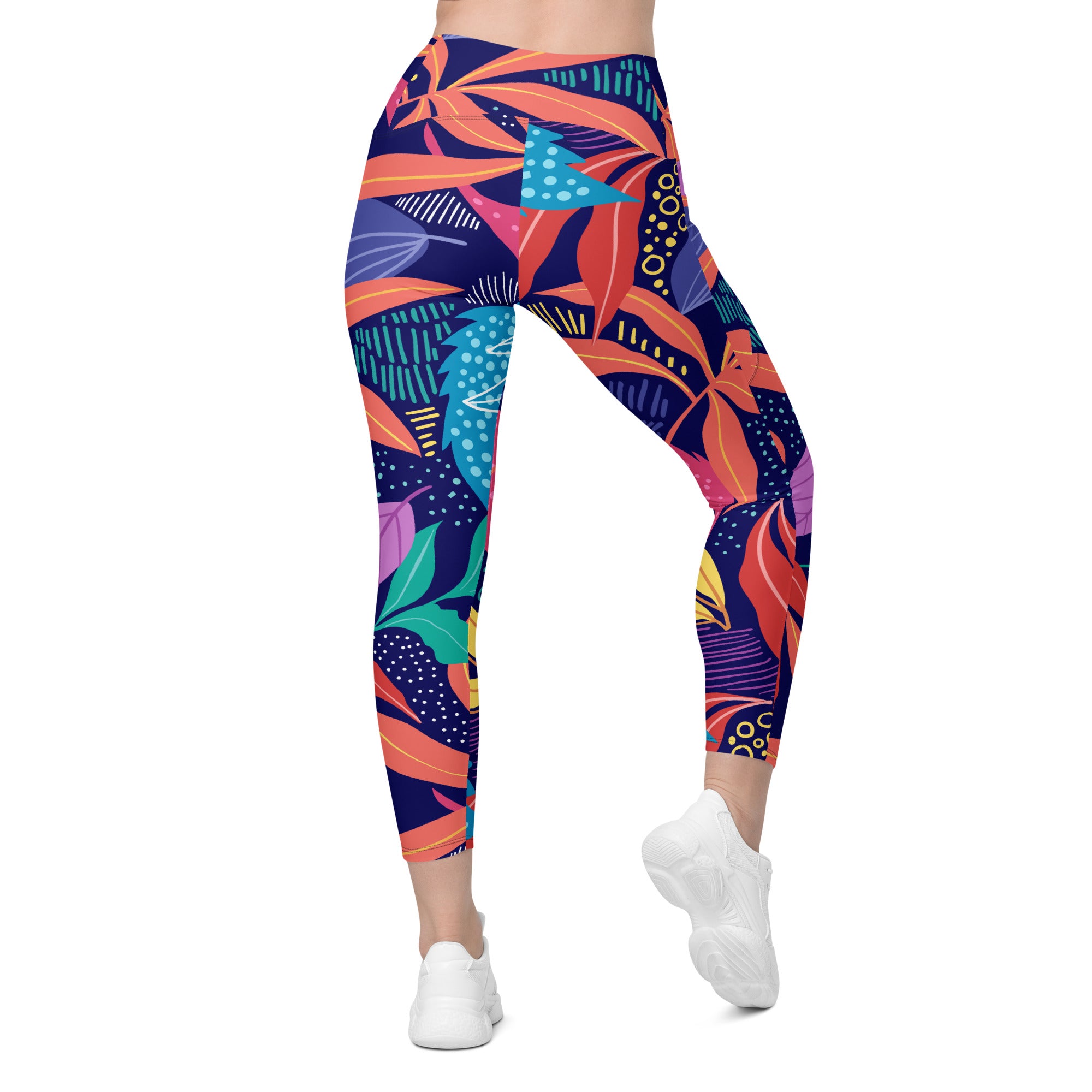 SORTYGO - Leafy Mosaic Women Crossover Leggings in