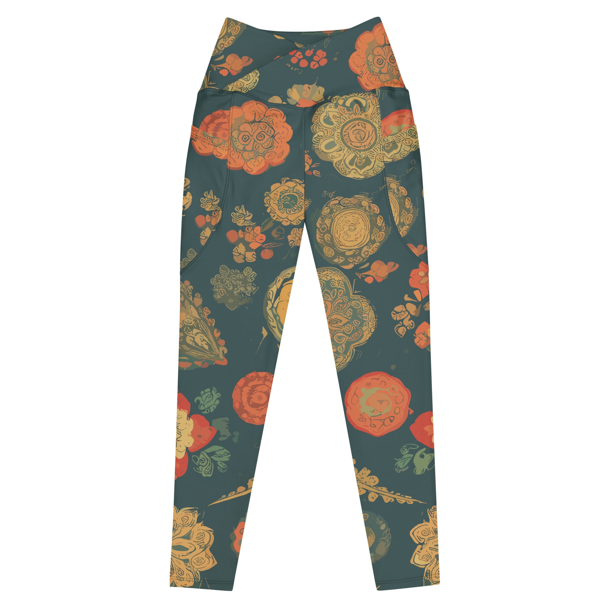 SORTYGO - Floral Fantasia Women Crossover Leggings in