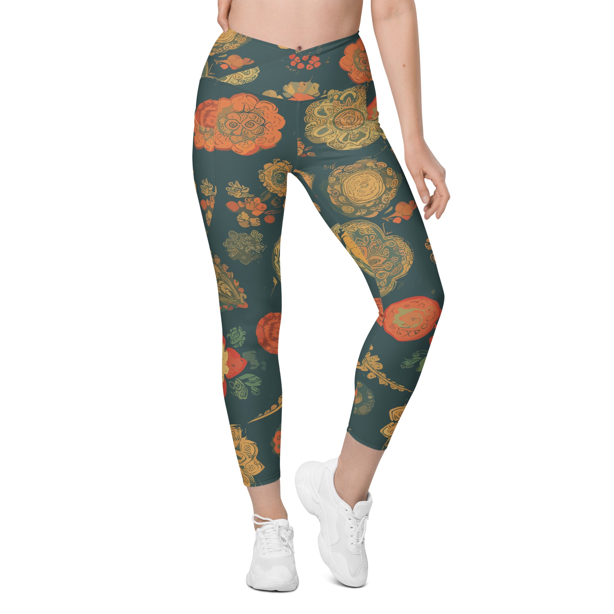 SORTYGO - Floral Fantasia Women Crossover Leggings in