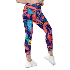 SORTYGO - Leafy Mosaic Women Crossover Leggings in