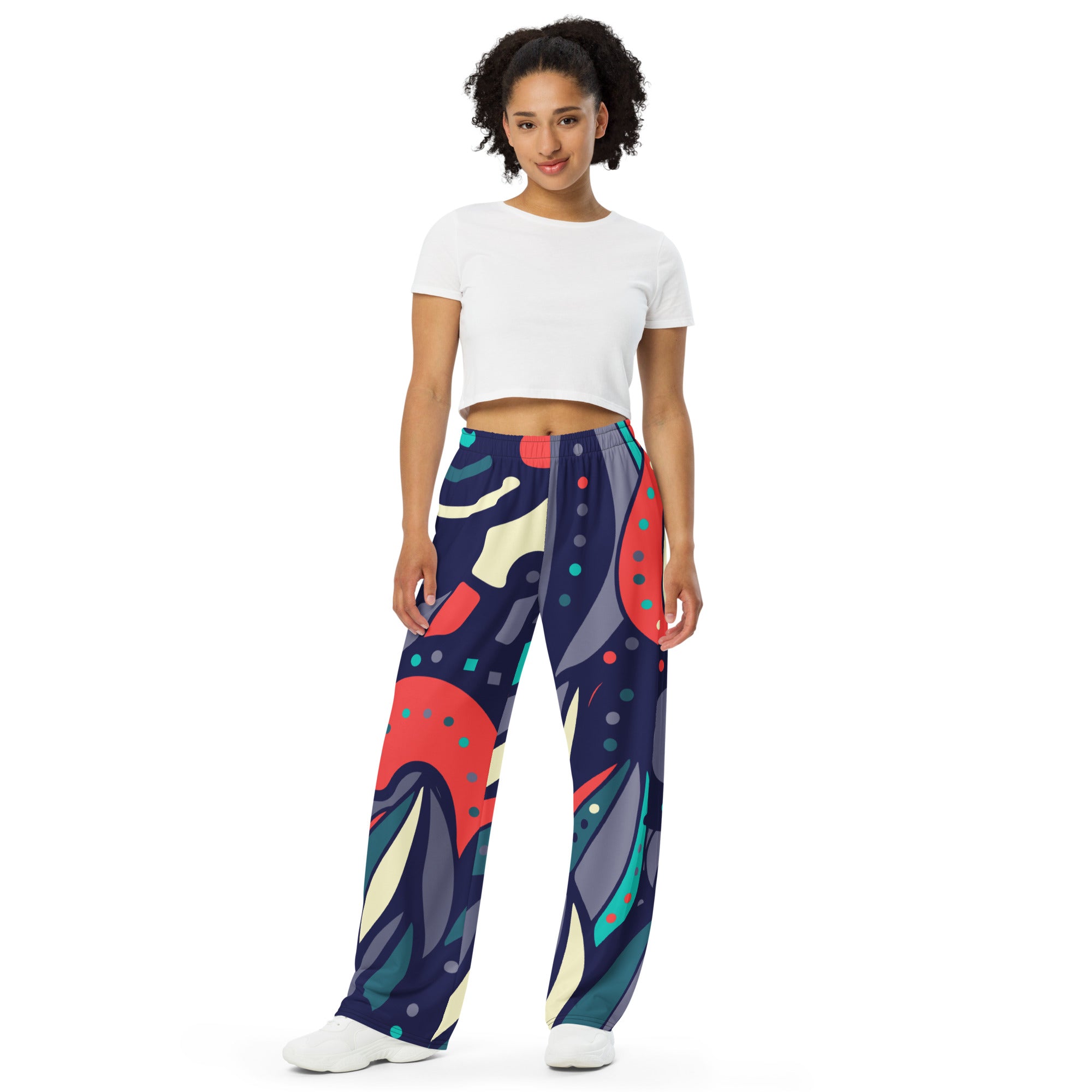 SORTYGO - Groovy Petals Women Wide Leg Pants in 6XL