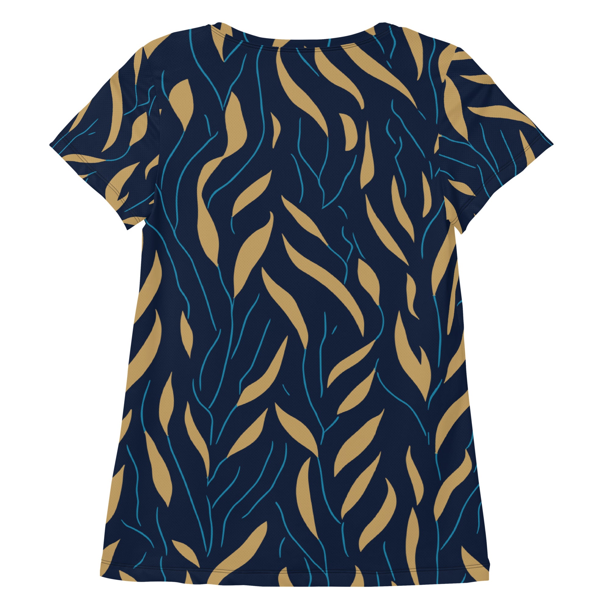 SORTYGO - Gold Foliage Women Athletic T-Shirt in