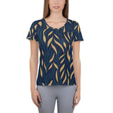SORTYGO - Gold Foliage Women Athletic T-Shirt in 3XL