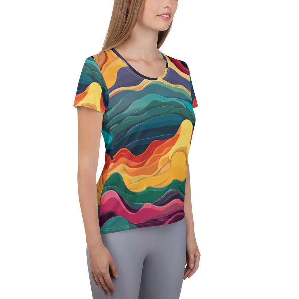 SORTYGO - Rhythm Ridges Women Athletic T-Shirt in