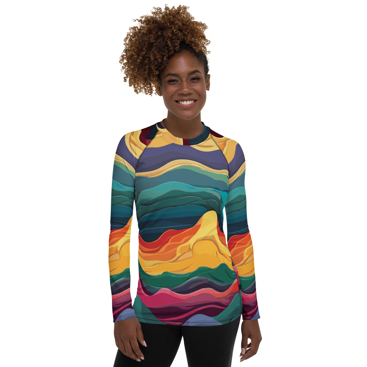 SORTYGO - Rhythm Ridges Women Rash Guard in 3XL