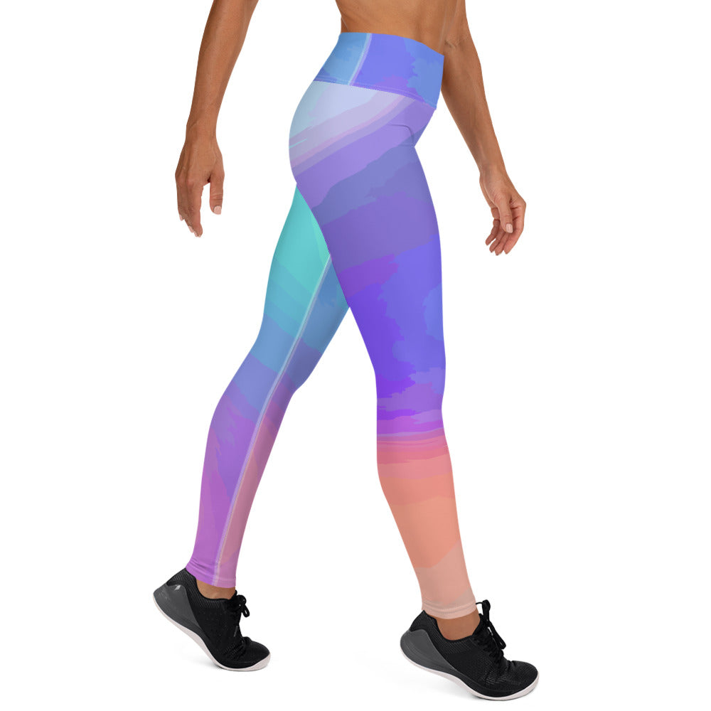 SORTYGO - Spectrum Splash High Waisted Yoga Leggings in XL