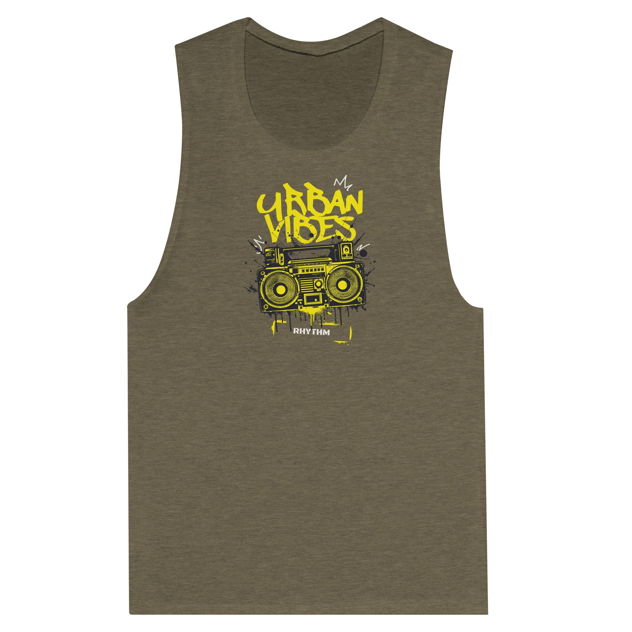 SORTYGO - Urban Vibes Women Muscle Tank in Heather Olive