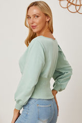 SORTYGO - Elegant Balloon Sleeve Top in