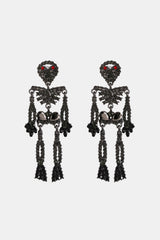 SORTYGO - Glam Skeleton Dangle Earrings in Black One Size