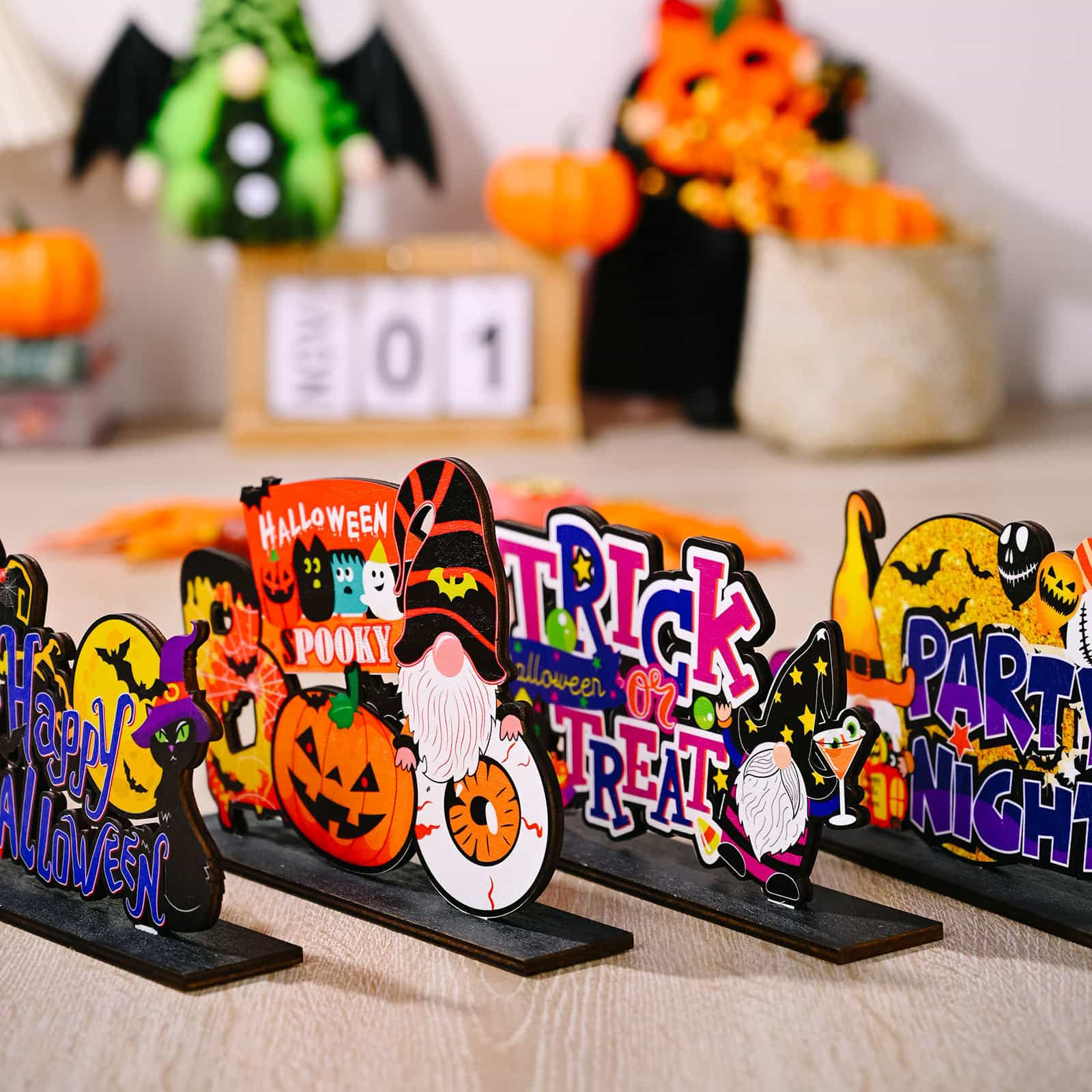 SORTYGO - Colorful Halloween Sign Ornaments in