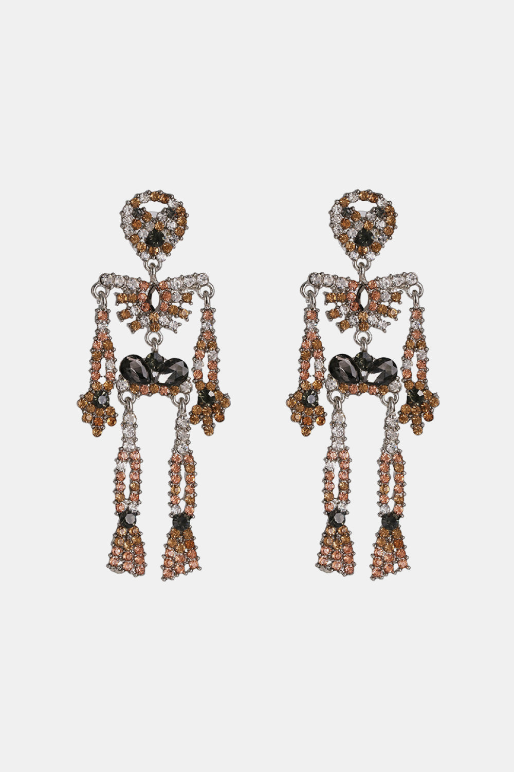 SORTYGO - Glam Skeleton Dangle Earrings in Caramel One Size