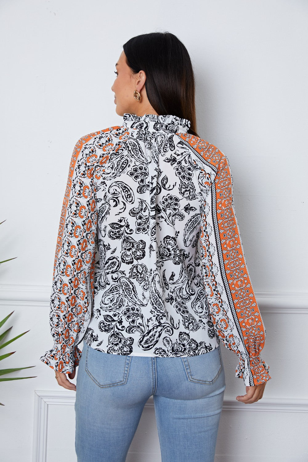 SORTYGO - Paisley Print Tied Blouse in