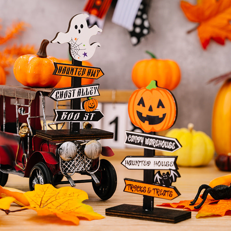 SORTYGO - Spooky Street Signs Halloween Ornaments in