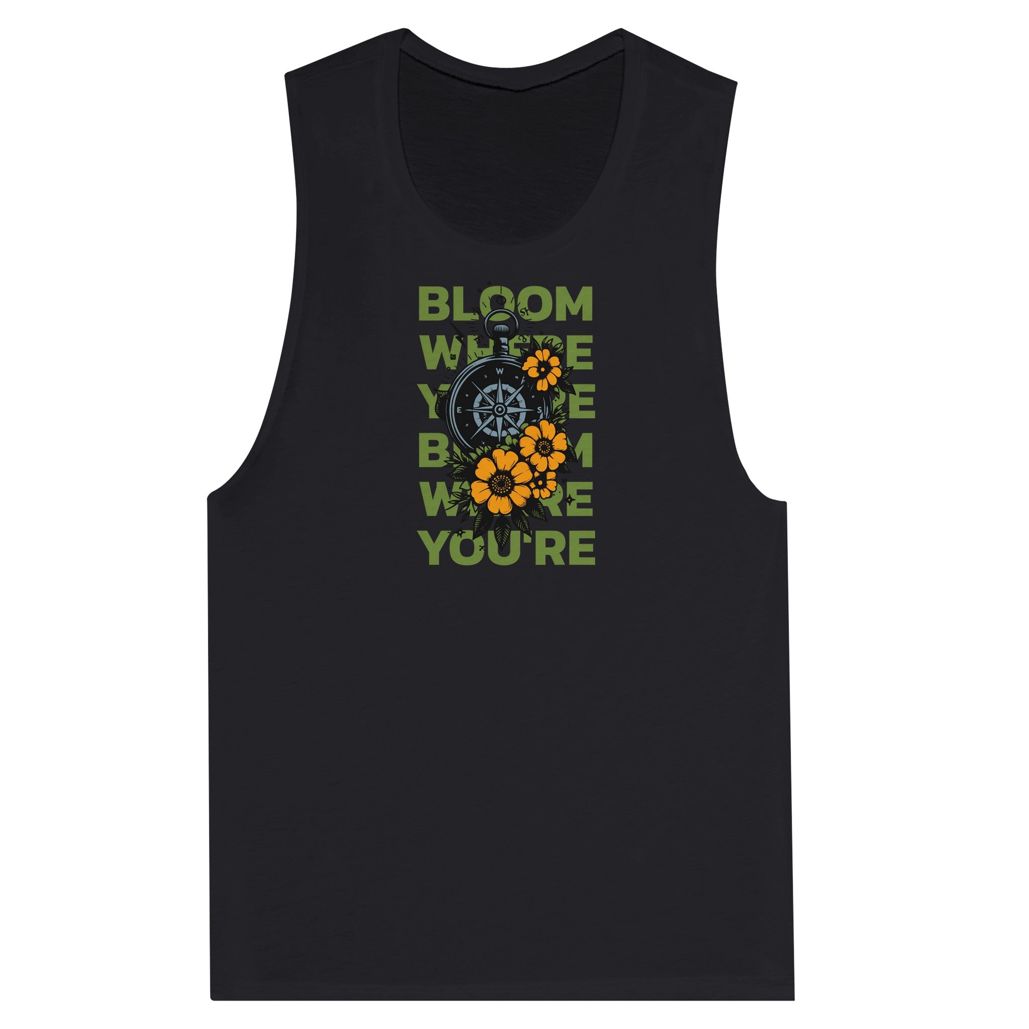 SORTYGO - Bloom Women Muscle Tank in Black