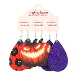 SORTYGO - Halloween Pumpkin and Skull Earrings Set in Style F One Size