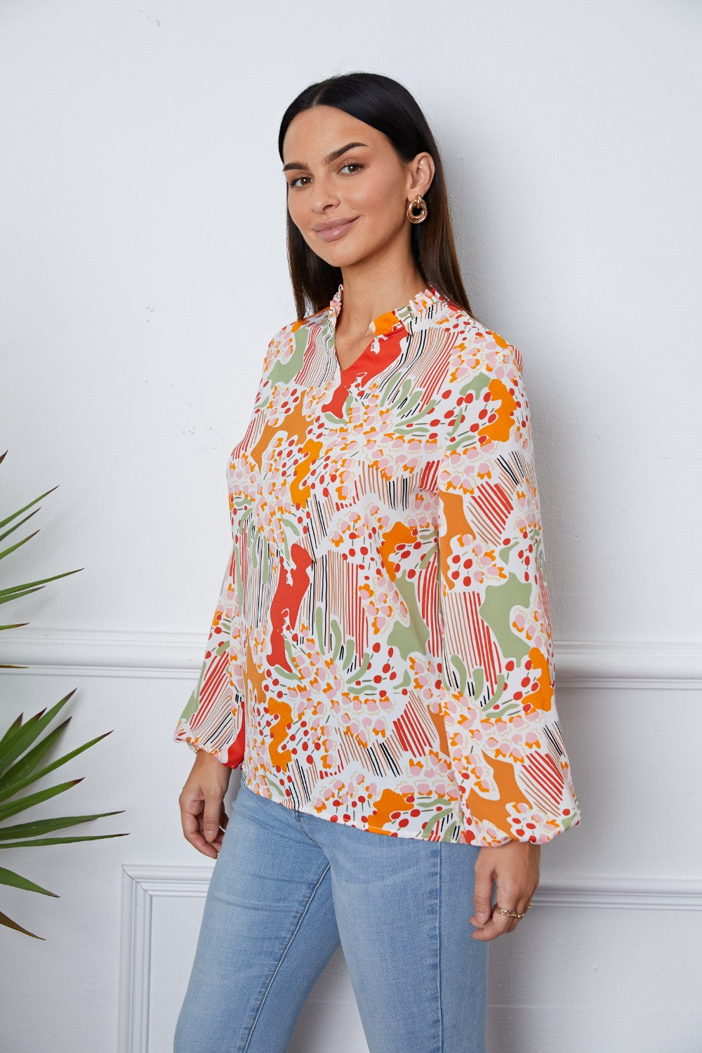 SORTYGO - Vibrant Abstract Print Blouse in