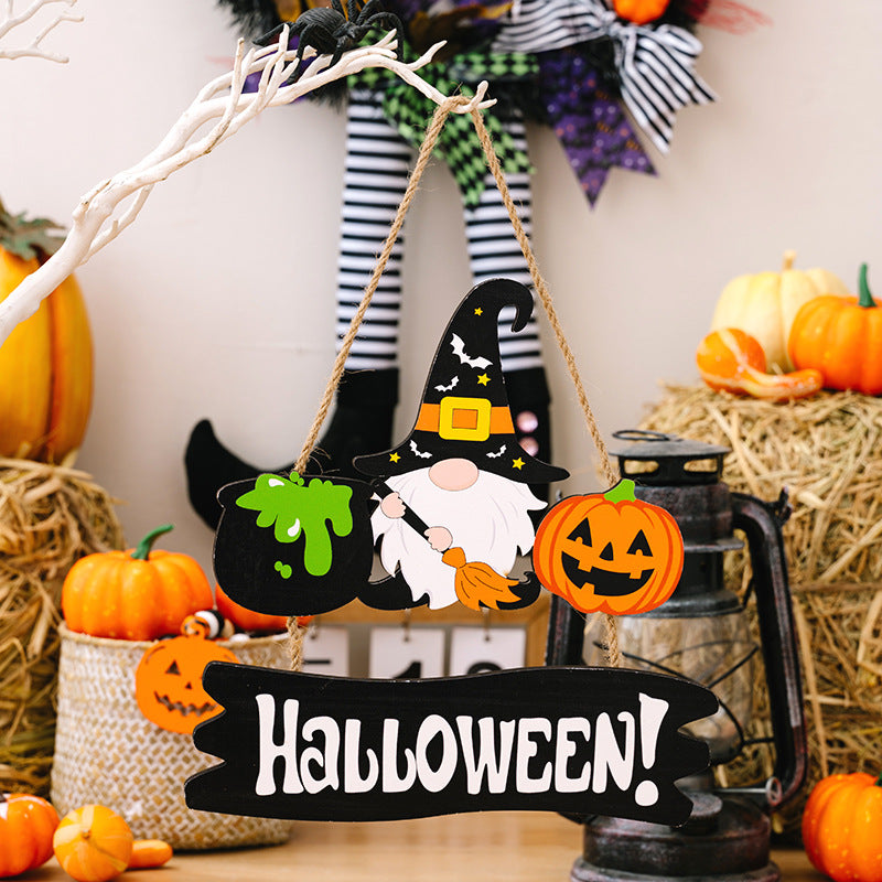 SORTYGO - Halloween Pumpkin Trio Trick or Treat Hanging Sign in Witch One Size