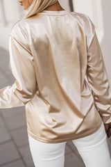 SORTYGO - Satin Luxe Long Sleeve Blouse in